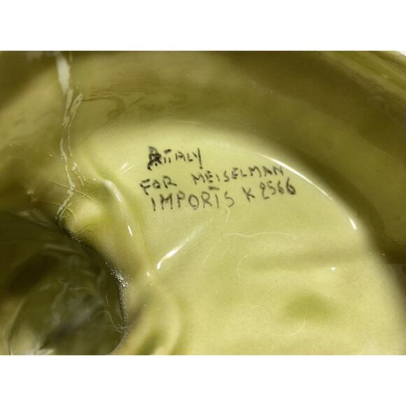 Vintage Cockatoo Lovebirds by Meiselman Imports Italy Light Green Glaze - Picture 13 of 14